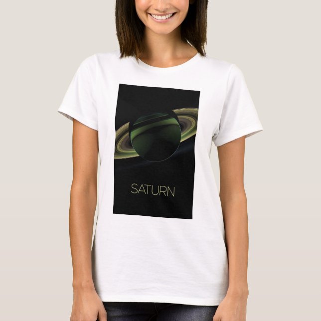Rymden, Galaxy, Solar System, Planet Saturn T Shirt (Framsida)