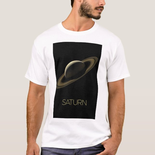 Rymden, Galaxy, Solar System, Planet Saturn T Shirt (Framsida)