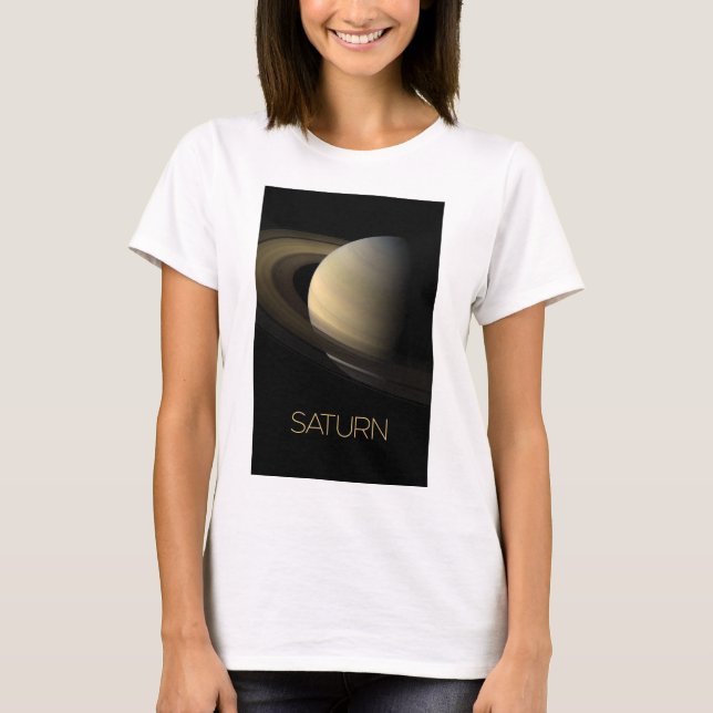 Rymden, Galaxy, Solar System, Planet Saturn T Shirt (Framsida)