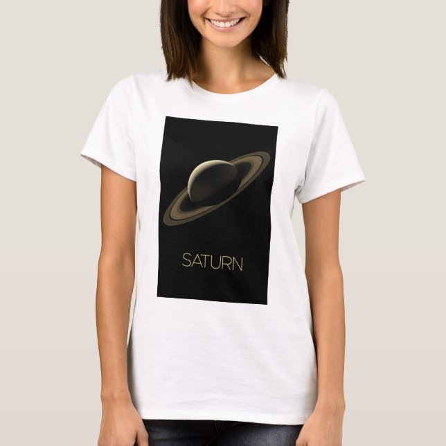 Rymden, Galaxy, Solar System, Planet Saturn T Shirt (Framsida)