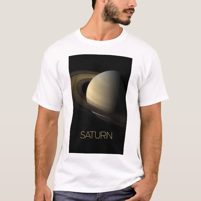 Rymden, Galaxy, Solar System, Planet Saturn T Shirt (Framsida)