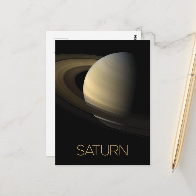 Rymden, Galaxy, Solar System, Planet Saturn Vykort (Fram/Back In Situ)