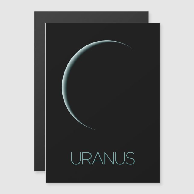 Rymden, Galaxy, Solar System, Planet Uranus Magnetisk Inbjudningskort (Fram/baksida)