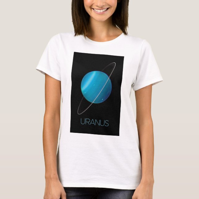 Rymden, Galaxy, Solar System, Planet Uranus T Shirt (Framsida)