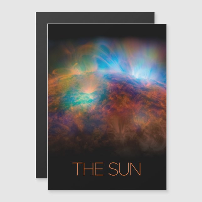 Rymden, Galaxy, Solar System, Stars, Sol Magnetisk Inbjudningskort (Fram/baksida)