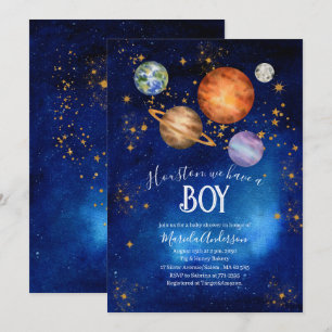 Rymden Galaxy Starry babyduschvattenfärg för barn Inbjudningar
