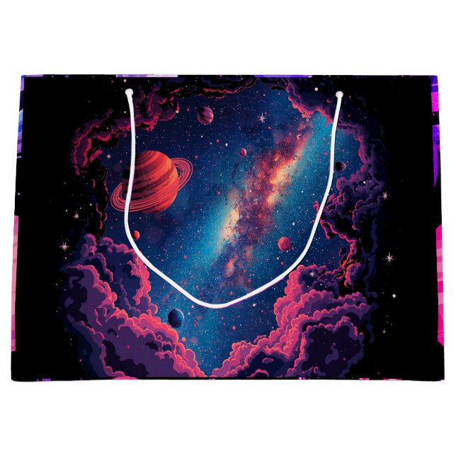 Rymden Gift Bag Celestial Galaxy Stars (Framsidan)