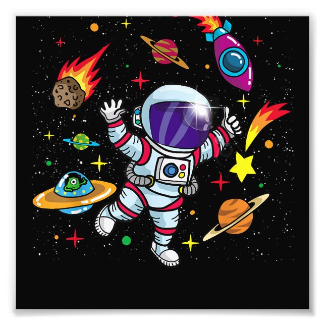 Rymden Gift for Sci Fi Kids- Boys & Girls Ast Fototryck (Framsidan)