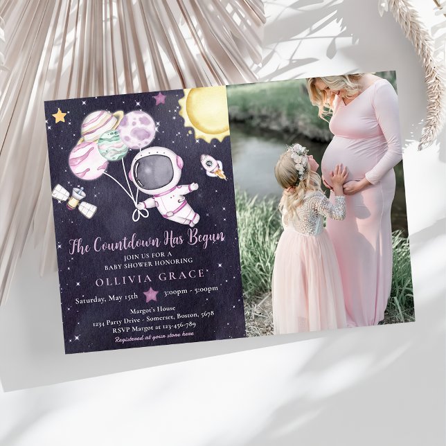 Rymden Girl Baby Shower Galaxy Baby Shower Inbjudningar (Skapare uppladdad)
