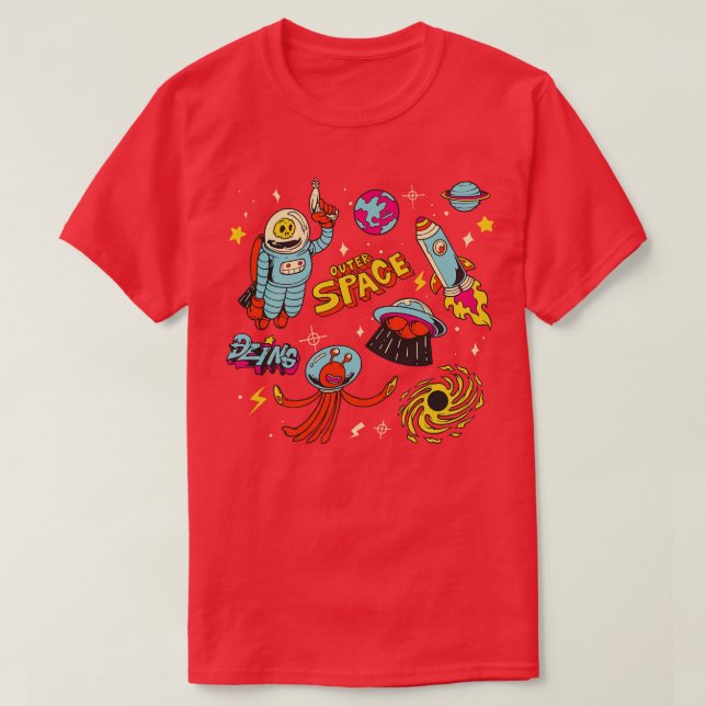 Rymden hand plockade t shirt (Design framsida)