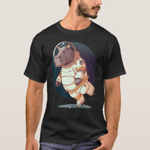 Rymden Hippo på Galaxy Astronaut Hippopotamus T Shirt