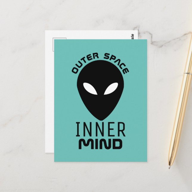 Rymden Inner Mind, utomjordisk Alien Vykort (Fram/Back In Situ)