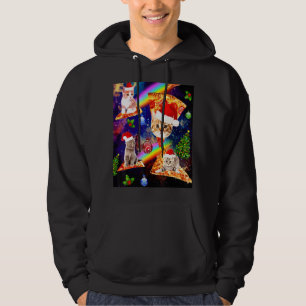 Rymden julklappar vid Riding på Pizza Hoodie