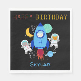 Rymden Kittens Cat Astronaut Barns födelsedag Pappersservett