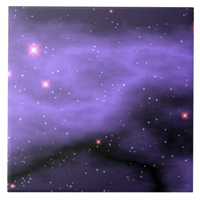 Rymden| Lila Galaxy Ceramic Tile Kakelplatta (Framsidan)