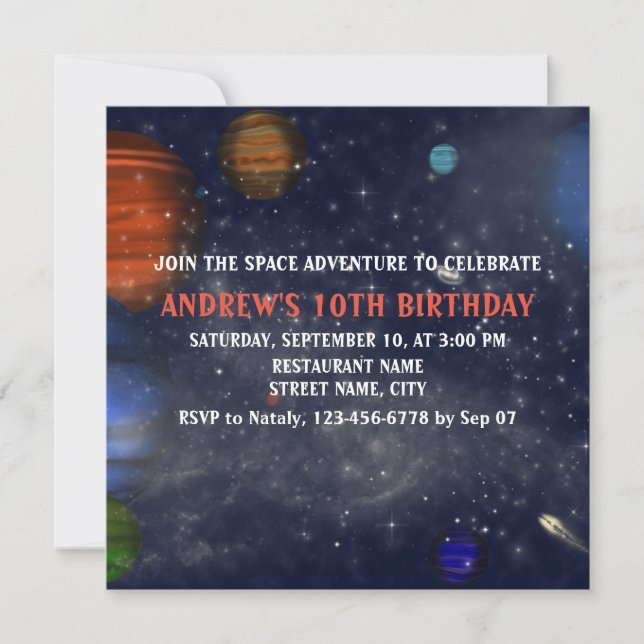 Rymden med planeter och galaxer (Framsida)