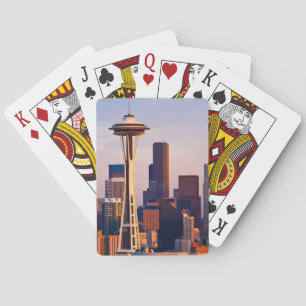 Rymden Nål är ett torn i skymningen i Seattle Spel Kort