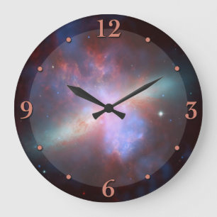 Rymden Nebula Astronomy Clock Stor Klocka