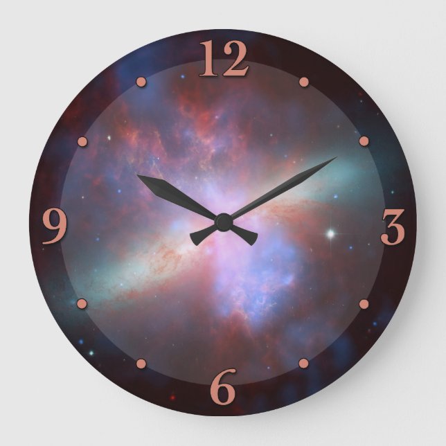Rymden Nebula Astronomy Clock Stor Klocka (Framsida)