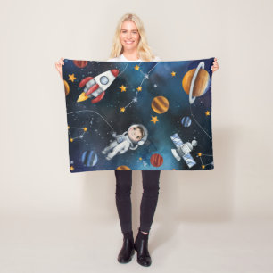 Rymden och Space Man Fleecefilt