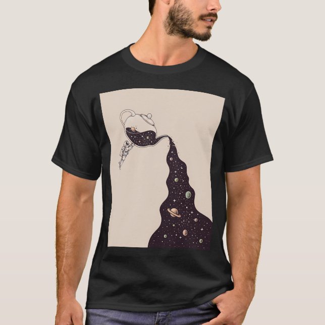 Rymden och tekväll t shirt (Framsida)