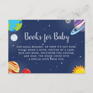 Rymden Planet Galaxy Baby Shower Bok-begäran Tilläggskort