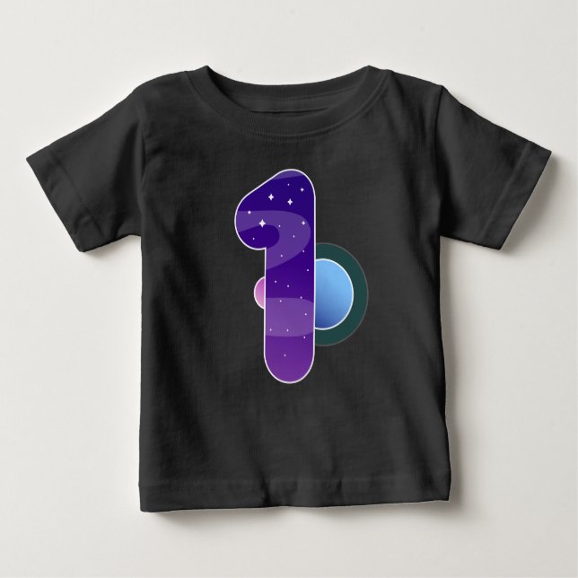 Rymden Planet Guide 1 Års Födelsedag P T Shirt (Framsida)