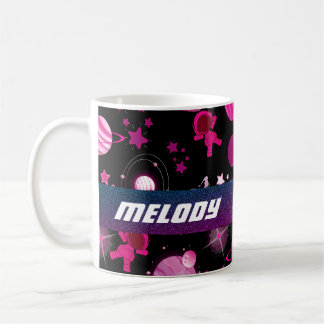 rymden-planetens färglösa stjärnor mönster kaffemugg