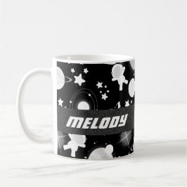 rymden-planetens färglösa stjärnor mönster kaffemugg