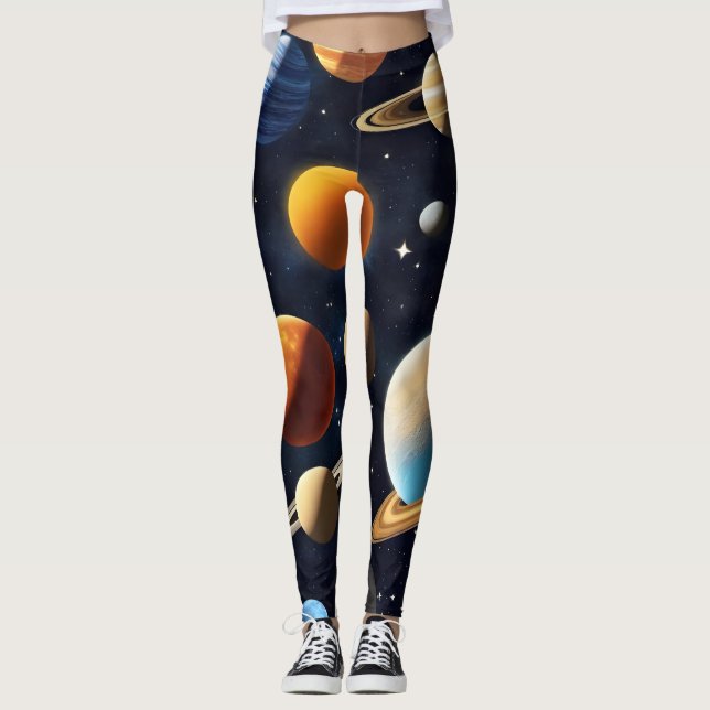 Rymden-planeter 2 leggings (Framsida)