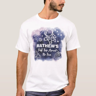 Rymden Planets Astronaut Birthday Family Pappa T Shirt
