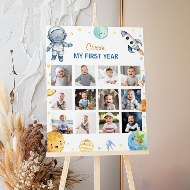 Rymden Planets Birthday Photo Milestone-signatur Poster (Skapare uppladdad)