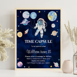 Rymden Planets Birthday Time Capsule Sign Poster