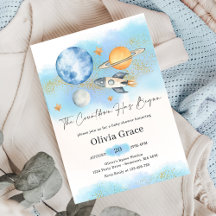 Rymden Planets Boy First Baby Shower Party