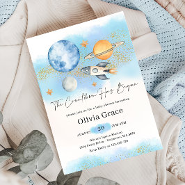 Rymden Planets Boy First Baby Shower Party Inbjudningar