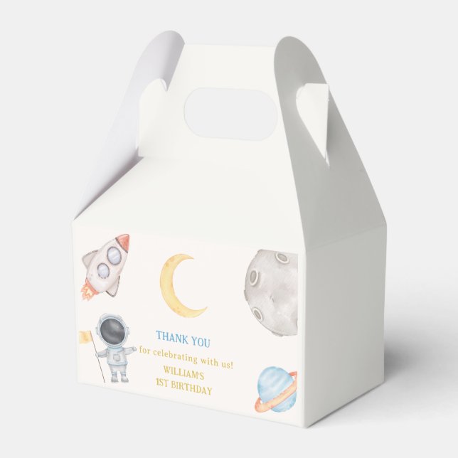 Rymden Planets Boy Galaxy Första Resa-födelsedagen Presentaskar (Framsidan Sidan)