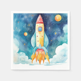 Rymden Planets första födelsedag Pappersservett