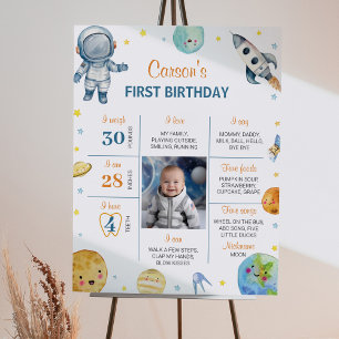 Rymden Planets Galaxy Birthday Milestone Sign Poster