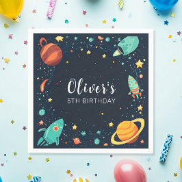 Rymden Planets Galaxy Birthday Pappersservett