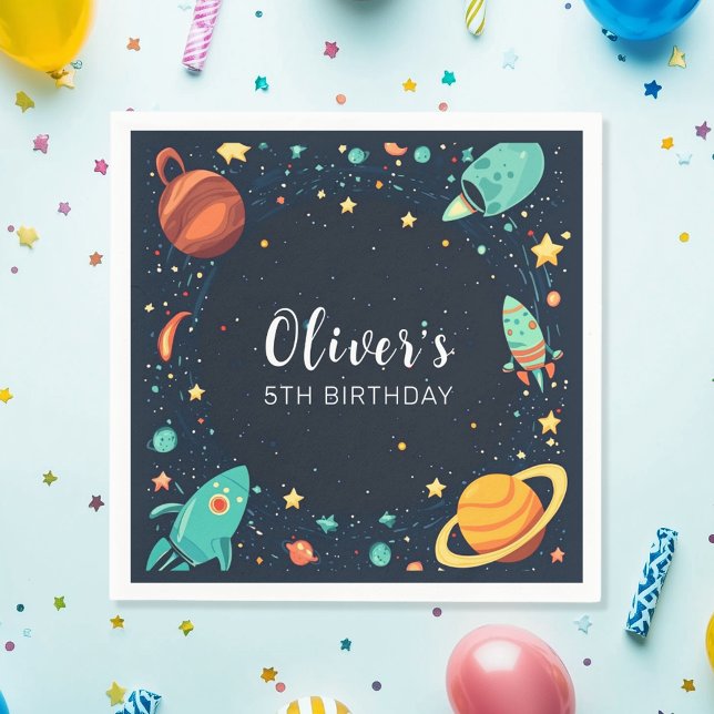 Rymden Planets Galaxy Birthday Pappersservett (Skapare uppladdad)