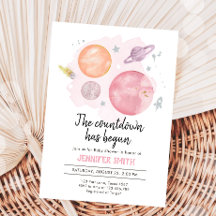 Rymden Planets Galaxy Girl Baby Shower