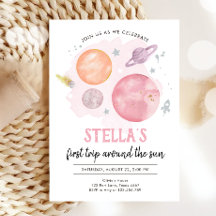 Rymden Planets Girl First Resa 1:a födelsedagen