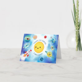 Rymden Planets Rocket Frakt Birthday Tack Kort