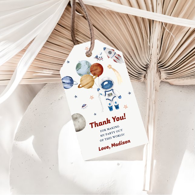 Rymden Planets Rocket Frakt  Tack Gift Märkre Presentetikett (Skapare uppladdad)