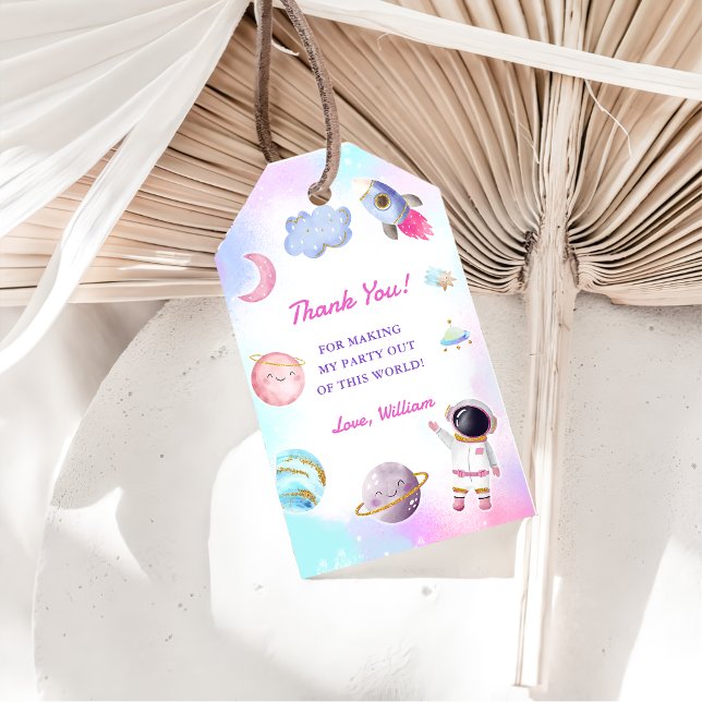 Rymden Planets Rocket Frakt  Tack Gift Märkre Presentetikett (Skapare uppladdad)