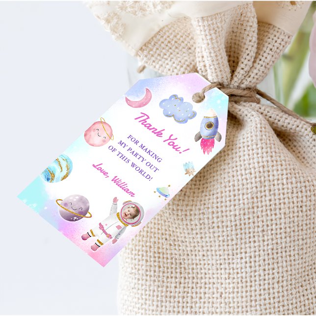 Rymden Planets Rocket Frakt  Tack Gift Märkre Presentetikett (Skapare uppladdad)