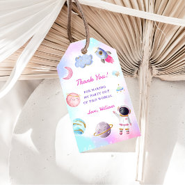 Rymden Planets Rocket Frakt Tack Gift Märkre Presentetikett