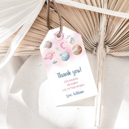 Rymden Planets Rocket Frakt Tack Presentetikett