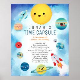 Rymden Planets Rocket Frakt Time Capsule Poster