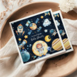 Rymden Planets Rocket Navy Blue Baby Shower Pappersservett<br><div class="desc">Öka din duschingskur med vår rumsvisa babyskötare, perfekten rör om ett firande som är utanför världen! Dessa smaktematiska blöjor är både snyggt och praktisk, och skapar dem ett viktigt tillägg till din rymdinspirerade händelse. Funktioner: Kosmisk design: Tungblå bakgrund med mousserande stjärnor, planeter och raketaccenter för frakt som komplement till ditt...</div>